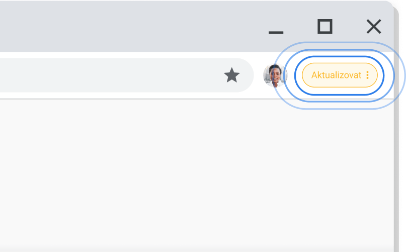 Aplikuje se aktualizace Uživatelské rozhraní Chrome s upozorněním na nenainstalovanou aktualizaci