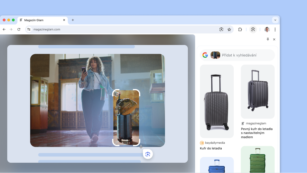 Google Lens na stránce produktu.