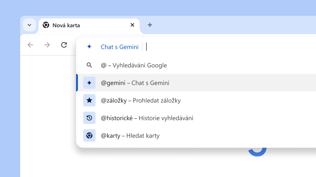 Chatujte s Gemini z adresního řádku