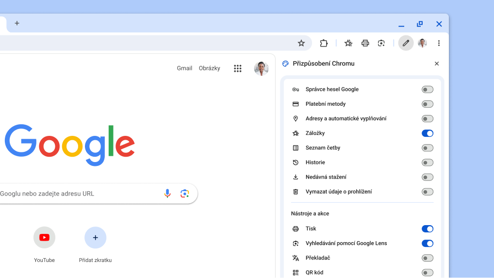 Nový způsob přizpůsobení lišty